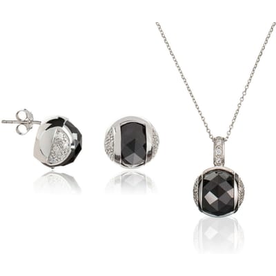 Orphelia Dames 925 Sterling Zilver Set: Ketting-Pendant + Oorbellen - Zilver SET-5912