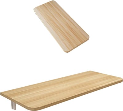 Inklapbaar Bureau - Wandtafel Klaptafel - Ruimte Besparen - Driehoekige Structuur - 60 x 40 cm - Licht Walnoot