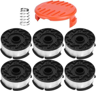 Grasmaaier Spoelen - Reserveonderdelen - Gazon Onderhoud - Automatisch oprollen - 6 stuks - Zwart