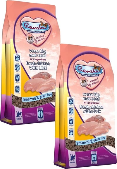 Renske Kat Senior Verse Kip&Eend - Kattenvoer - 2 x 1.5 kg