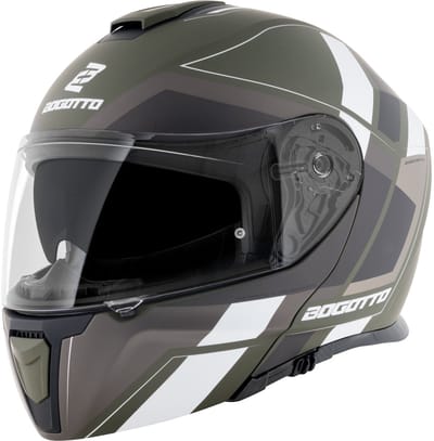 Bogotto FF403 Murata Zwart Groen Wit Systeemhelm - Helm