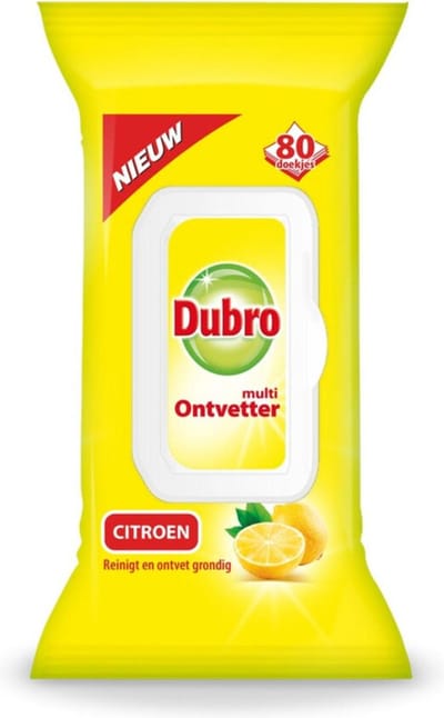 Dubro Doekjes Multi Ontvetter Citroen - 8 x 80 doekjes - Voordeelverpakking