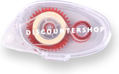 Discountershop Transparante Lijmroller – Rood Bureauartikelen - 9x5x2cm - Voor Fotos en Knutselwerk