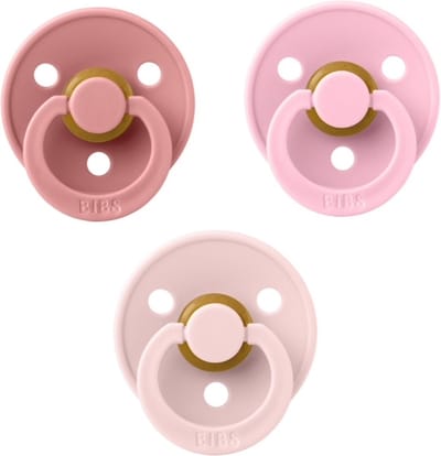 Bibs fopspeen 6-18 maand set 3 stuks Dusty Pink,Blossom en Baby Pink maat 2