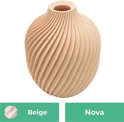 Nova moderne vaas – Decoratieve vaas - Beige - 3d geprinte vaas – geschikt voor droogbloemen - 20CM