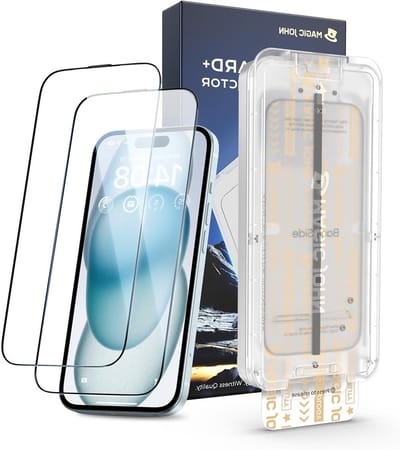 Set van 2 iPhone 15 Screenprotectors - Schokbestendig, Stofafvoer, Bubbelsvrij en HD Helder, Eenvoudige Installatie