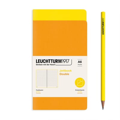 Leuchtturm1917 Double A6 Jottbook Dotted Lemon / Rising Sun (set van 2)