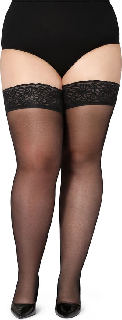 Merry Style Dames Hold-Up Kousen - 20 Denier - licht glanzend - elastisch - Polyamide - BLV-GI-1127 - Zwart - 3XL