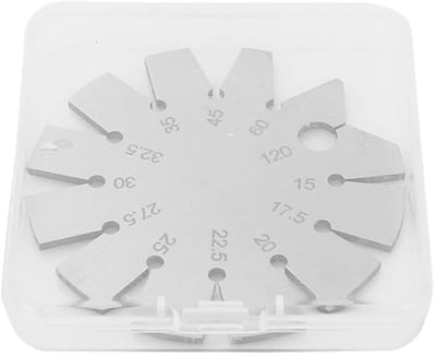 Dailygoods- Hoekmeter Compact - Ronde Schuine Hoekmeter - Roestvrij Staal - 12 Hoeken - Diameter 70 mm - Lichtgewicht en Draagbaar - Afschuinmeter