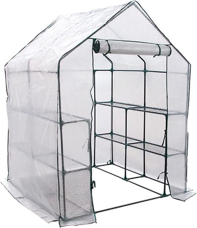 Inloopkas Plantenkas - Kweekkas Tuinhuisje - Planten Beschermen - Met Horren - 143x143x195cm - Transparant