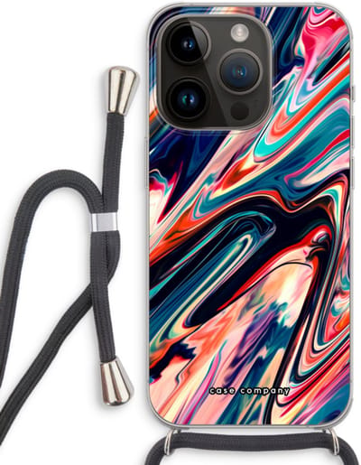 Case Company® - Hoesje met koord geschikt voor iPhone 14 Pro hoesje met Koord - Quantum Being - Telefoonhoesje met Zwart Koord - Bescherming aan alle Kanten en Over de Schermrand