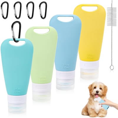 Dailygoods - AKONE 4 stuks voerbuis om hond te vullen met karabijnhaak, reageerbuisborstel