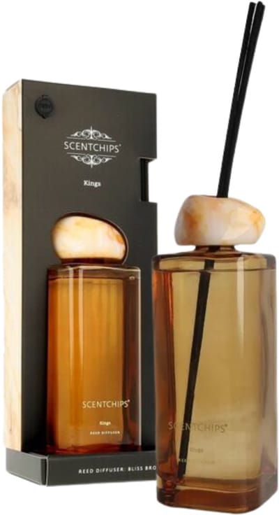 Scentchips Geurstokjes set Bliss Kings - Geurstokjeshouder - Geurstokjes Navulling - Geurstokjes - Voorgevuld - Geurverspreider - Huisparfum - 500ml