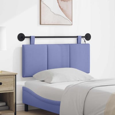 vidaXL - Hangend - hoofdbord - Met - LED-verlichting - Jeans - Blauw - Stof