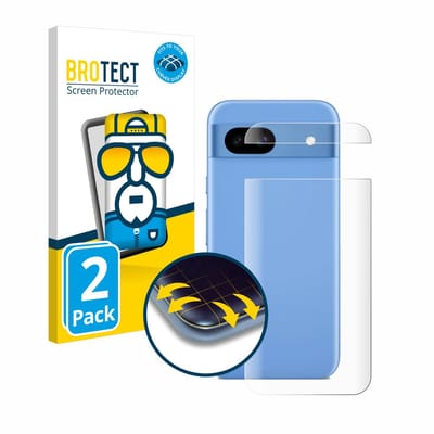 BROTECT - Screenprotector voor Google Pixel 8a (Achterkant) - Folie Beschermfolie transparant volledig dekking - 2 Stuks
