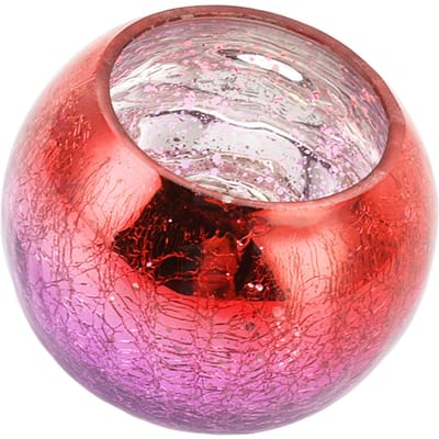 Glazen Kandelaar Gebarsten Gegalvaniseerd Geleidelijk Rood Paars Kandelaar Tafel Midden Decoratie pink