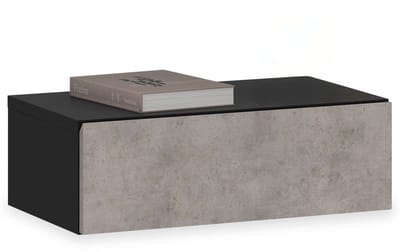 Hangend nachtkastje ANNE met 1 lade – betonlook/zwart