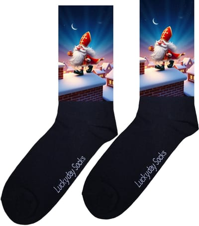Lucky Day Socks - Sinterklaas sokken - Sokken Sinterklaas cadeau - 5 december - Sinterklaas kado - Schoen cadeau - Pakjes avond - Grappige cadeau - December cadeau - December kado - Maat 37-44