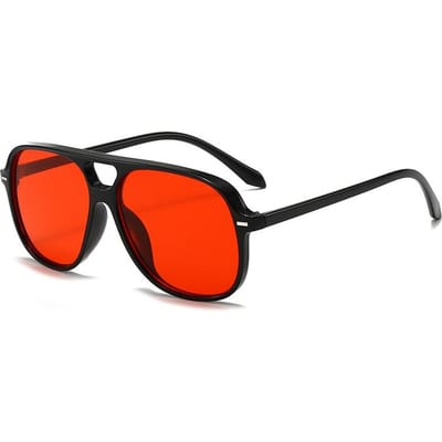 Retro Kleurrijke Piloten Zonnebril UV400 Vintage Trend Designer Zonnebril voor Dames Heren Buiten Rijden red