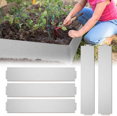 Metalen Graskant - Gegalvaniseerd Bord - Tuin Afscheiden - Wortelbarrière Functie - 100cm Lengte - Zilver
