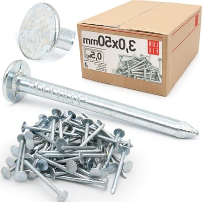 Roof felt 3 x 50 mm, 0.5 kg, steel nails, galvanised comb targets, wooden nails for laying roofing felt, galvanized baon nails, 50 mm long, wire pins, flat head,