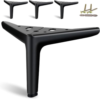 Meubelpoten Zwarte Metalen Voeten - 4 Stuks Mat Zwart - Modern Design - Verhoogt de Schoonmaakgemak - ShopVlot