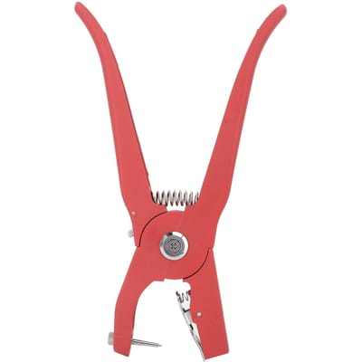 Vee Orenmerk Tang Rood Ergonomisch Antislip Handvat Arbeidsbesparende Orenmerk Applicator voor Varkens Geiten Runderen Schapen
