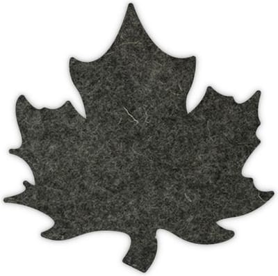 Herfstblad vilt onderzetters - Gemeleerd antraciet - 6 stuks - 10 x 10 cm - Tafeldecoratie - Glas onderzetter - Cadeau - Woonkamer - Tafelbescherming - Onderzetters Voor Glazen - Keukenbenodigdheden - Woonaccessoires - Tafelaccessoires
