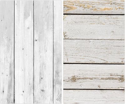 DW4Trading Dubbelzijdige Vinyl Achtergrond - Food en Product Fotografie - Backdrop - 87x57 cm - Hout Licht Wit