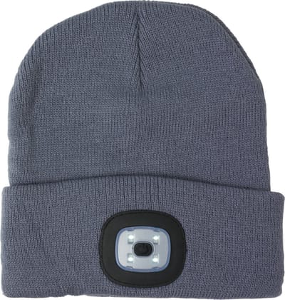 Benson Wintermuts met LED lamp - beanie - grijs - voor volwassenen