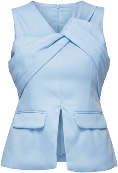 OMBRE Top - Slim Fit - Mouwloos - Rits Blauw S