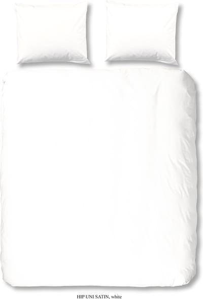 HIP dekbedovertrek effen kleur - Lits jumeaux 240x200/220 cm - Wit - 100% Katoen satijn