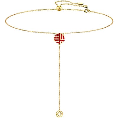 Swarovski Volledige Zegen Ketting Damesketting Goud 5539899 Gold beige