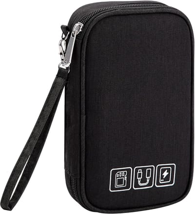 Famanu - Opbergtas Kabels Kleine Elektronica Draagbare Waterdichte Organizer voor Power Bank Koptelefoon Draad USB 18,5 * 11,5 * 2,5 cm