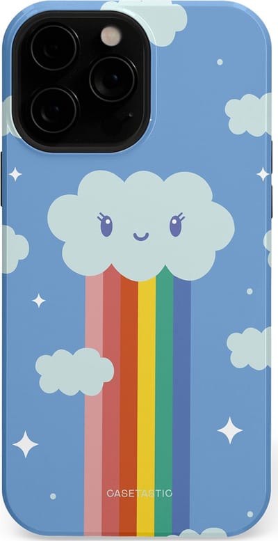 Casetastic Hoesje Geschikt voor Apple iPhone 13 Pro Max Magsafe - Stijlvolle Beschermende Duo-layer Case - Regenboogwolkje