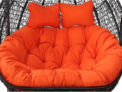 Hangstoelkussen 2-zits - Eierstoel kussen Kussen voor hangmand - Buiten ontspannen - Waterdicht en zonbestendig - 150x110cm - Oranje