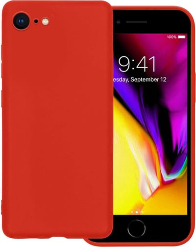 Hoes - Geschikt voor Apple iPhone 7 - Sterk & Shockproof - Hoesje Cover - Siliconen Case - Rood