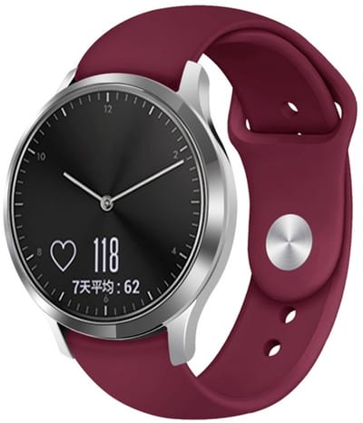 By Qubix - Geschikt voor Garmin bandje - 18mm - Geschikt voor Garmin Venu 4 - 41mm - Sportbandje - Maat: Large - Bordeaux