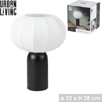 "CLOUD" LAMP MET WITTE STOFFEN LAMPENKAP DIAM 22 X H28CM