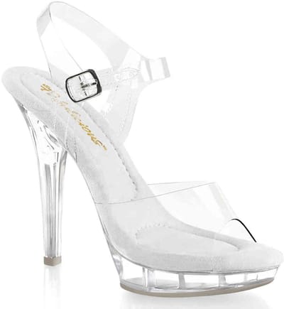 Fabulicious - LIP108 Sandaal met enkelband - US 5 - 35 Shoes - Wit/Transparant