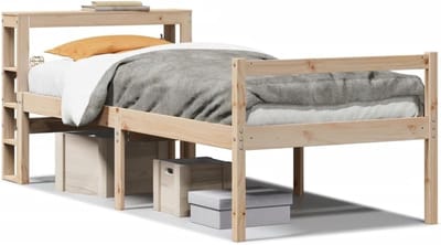 Seniorenbed Grenenhout - Bed ombouw ouderen - Comfortabel slapen - Verhoogde zithoogte - 75x190 cm - Houtkleur