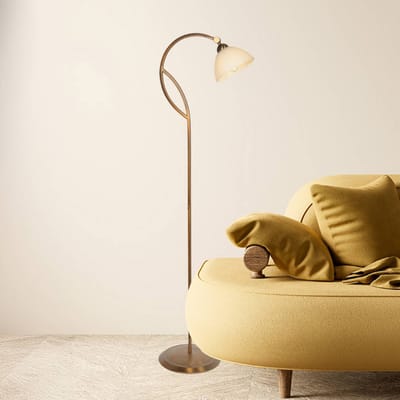 Anthea 4330BR klassieke vloerlamp brons met marmerlook glas hoogte 140 cm Steinhauer