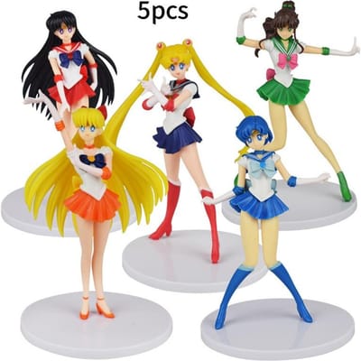 17cm Cartoon schattig meisje Sailor Moon Anime Figuur PVC Actie Anime Figuur Model Kawaii Poppetje Desktop Ornamenten