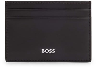 BOSS Leren kaarthouder Randy Card Holder Dark Brown donkerbruin