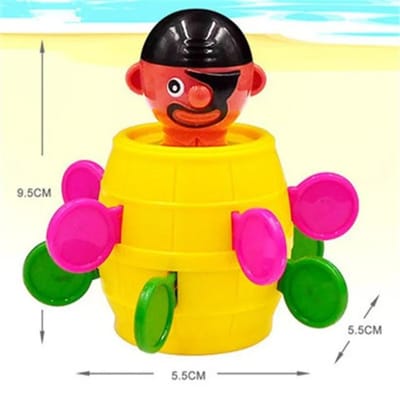 Grappige Piratenvat Speelgoed Geluksspel Springende Piraten Emmer Zwaard Steken Tricky Speelgoed Interactieve Spellen voor het Hele Gezin Voor Kind Kind Cadeau yellow