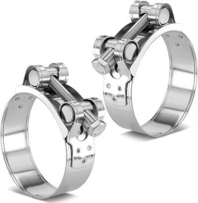 Set van 2 RVS Scharnierklemmen, Verstelbare Slangklemmen voor Beveiligde Pijpaansluitingen, Geschikt voor 26-28mm, Duurzaam en Betrouwbaar