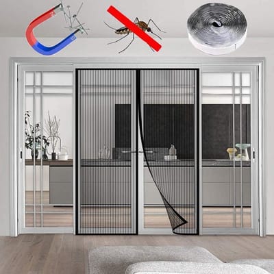 Magnetische Hordeur - Horrengordijn Insectenwering - Insecten Buiten Houden - Automatisch Sluitend - Standaard Maat - Zwart