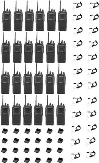 Set van 24 Kenwood TK-3701D IP55 Portofoon met beveiliging oortje en tafellader