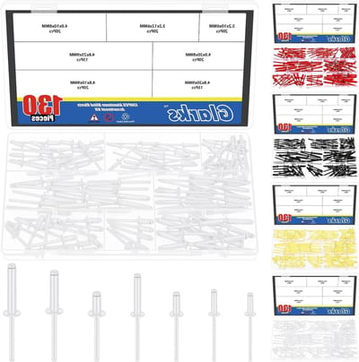 130 Stuks Aluminium Blind Staples in 7 Maten - Assortiment Kit met Pop Staples en Grip Mandrel voor Diverse Toepassingen