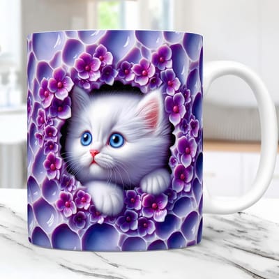 1 STUKS 11 oz 3D Schattige Kat Gat Muur Kop Koffiemok Schattig Moederdag Feestcadeau voor Vrienden en Familie Verjaardag 350ML 350
